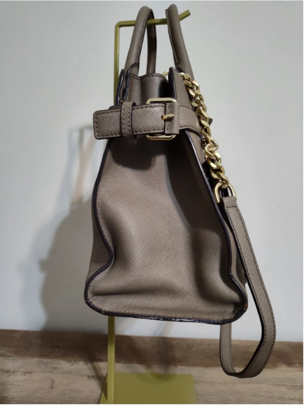 Women's Michael Kors Satchel Bag One Size Taupe Gold